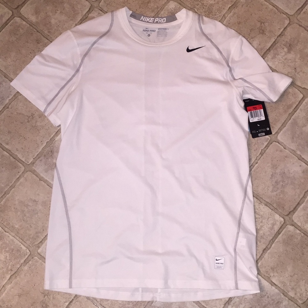 White Nike Pro fitted shirt